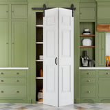 36" x 84" Paintable Bifold Barn Door, No Assembly Required, 6 Panels Bi Fold Barn Door with Hardware