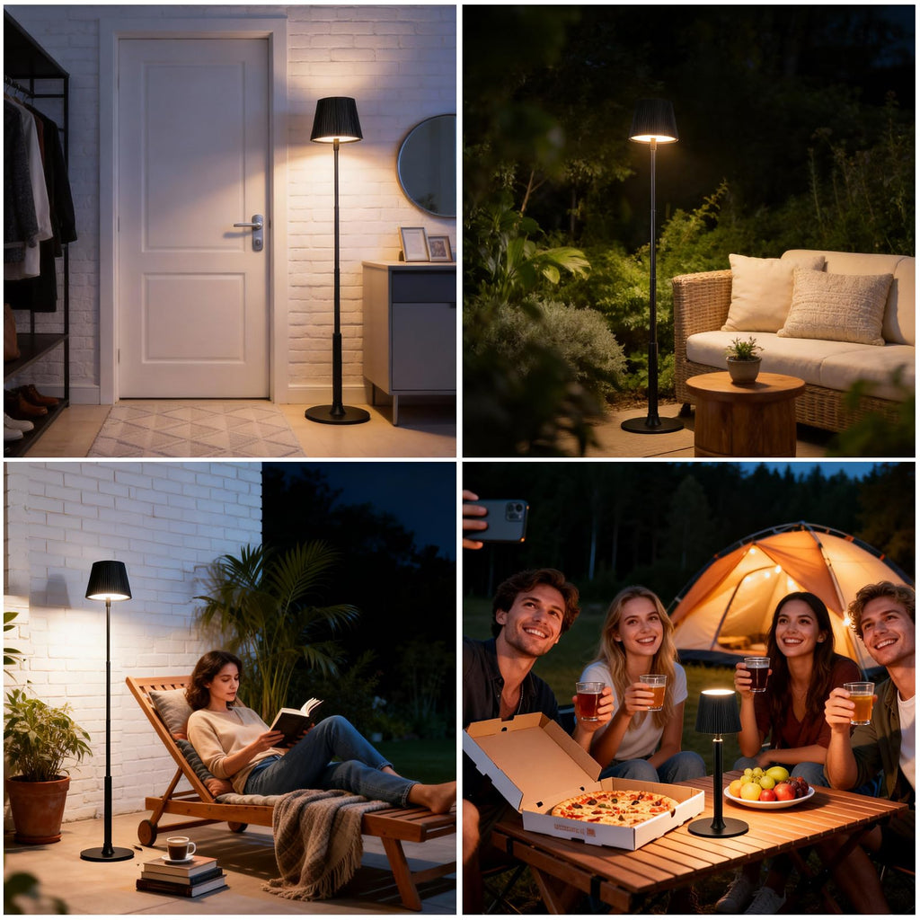 LED Standing Floor Lamp, Corner, Black