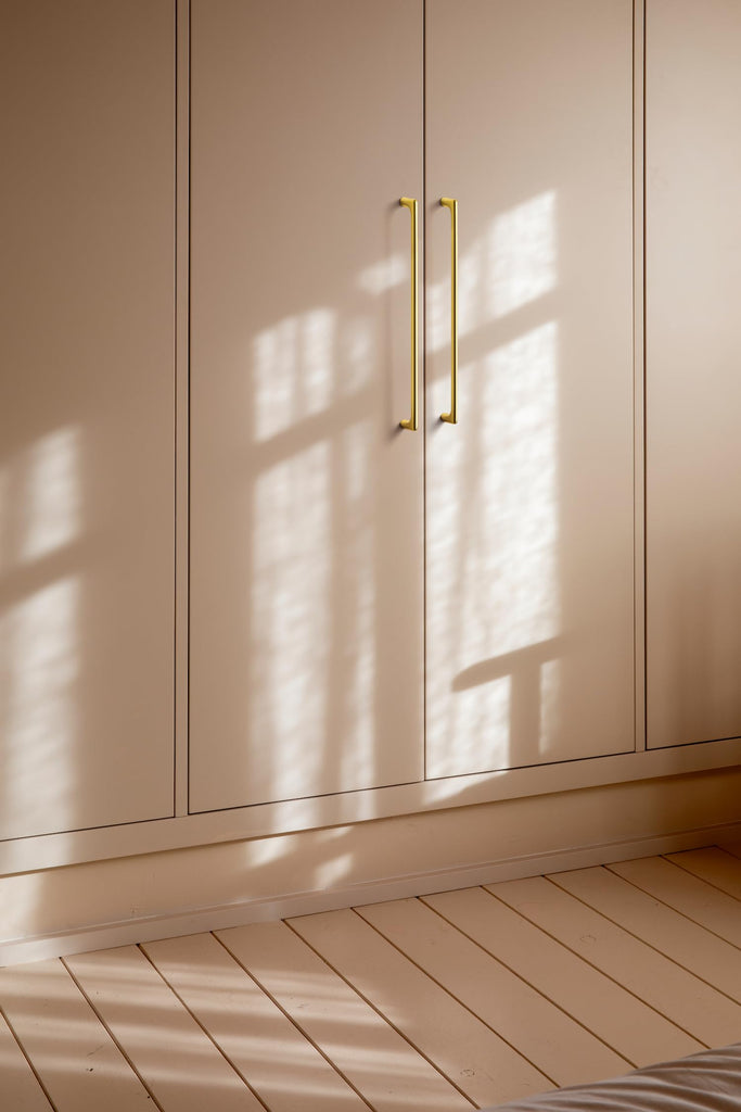 Polished Rich Gold Cabinet Pulls with 12.6'' Hole Centers, Modern Style Zinc Alloy Cabinet Handles for