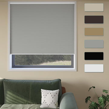 No Tools No Drill Cordless Cellular Window Shades 18"W x 64"H Grey