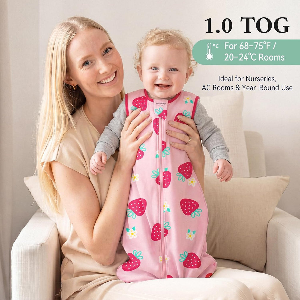 Sleep Sack 100% Cotton 1.0 Tog Way Zip 2 Pack