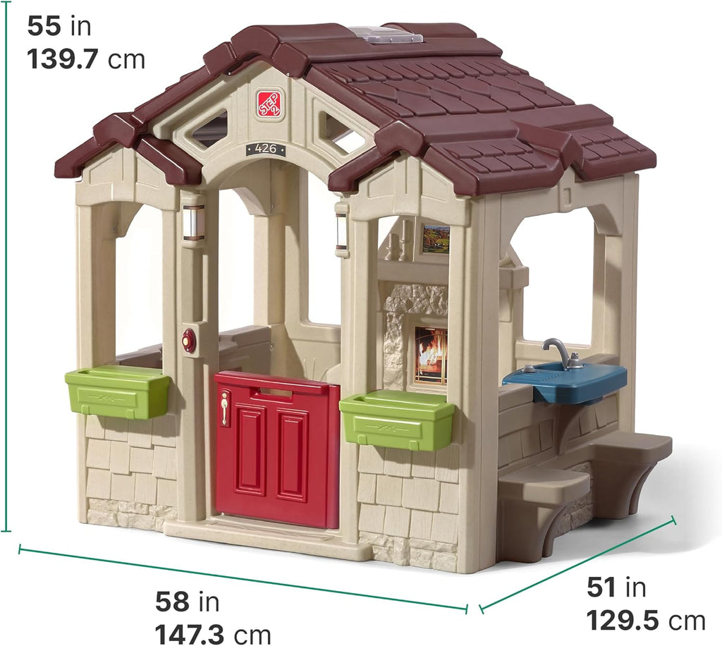 Charming Cottage Kids Playhouse, Indoor and Outdoor Clubhouse Playset, Interactive Sounds, Toddlers 2+ Years Old