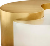 Modern Contemporary Luxury Ying-Yang, Entryway, Home & Office, Gold & Silver Dual Tone Coffee Table (Coffee Table