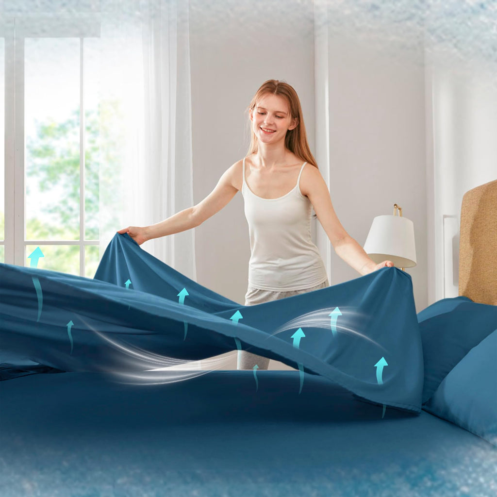 Coolmax Moisture Wicking Cooling Sheet Set, Full 4 Piece