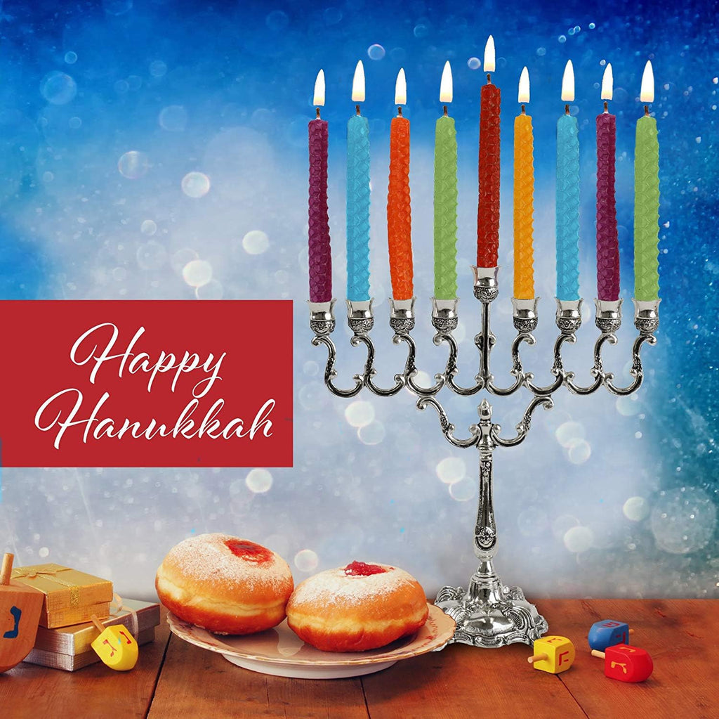 Honeycomb Chanukah Beeswax Candles - Standard Size Candle Fits Most Menorahs - Premium Quality Pure Bees Wax - Set of 45