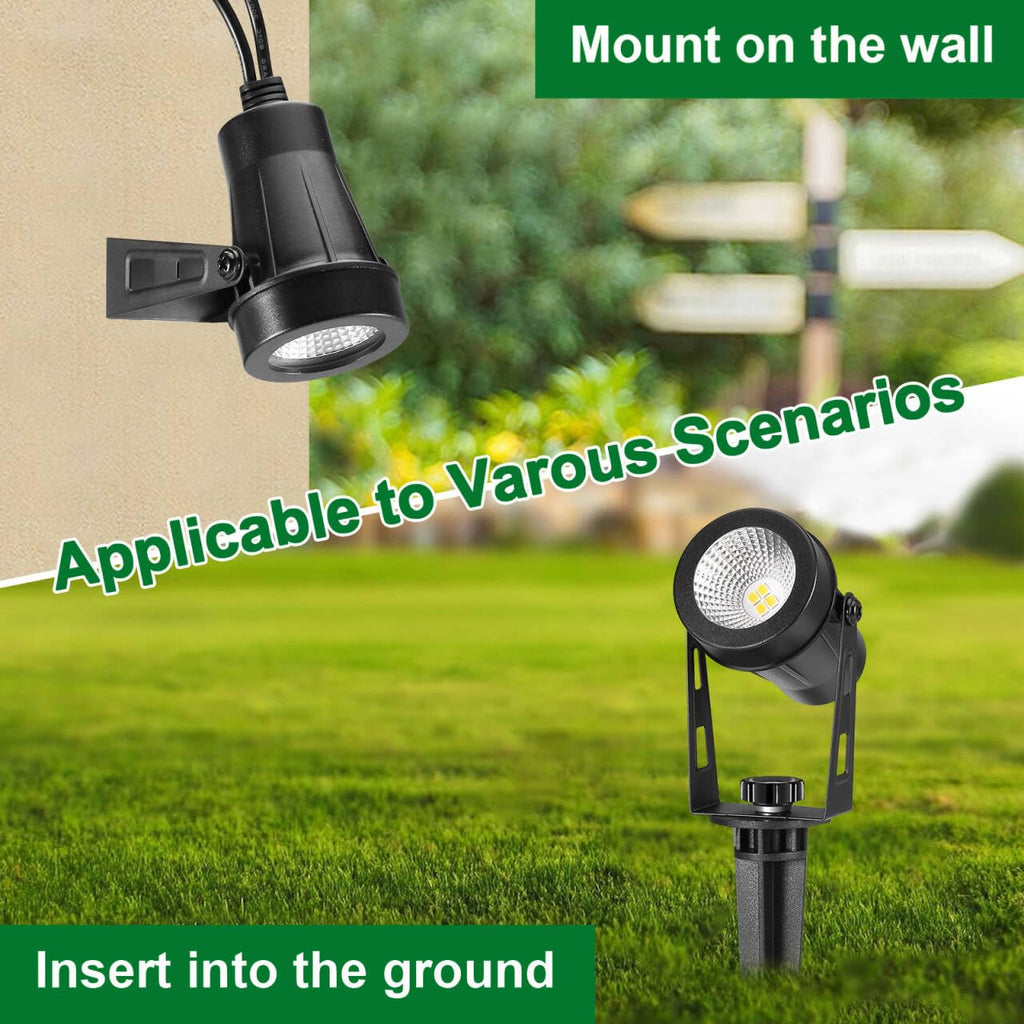 Low Voltage Landscape Lighting, 8 Pack Outdoor Spot Lights with Transformers, 12V Warm White Landscape Spotlights