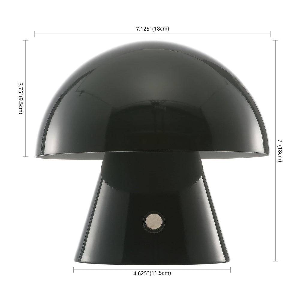 Porcini Mushroom Table Lamp 7" Rechargeable LED, Forest Green