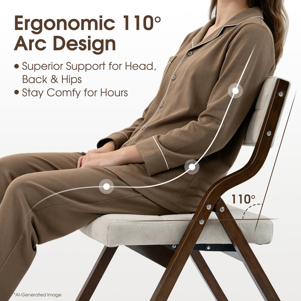 Folding Chair with Cushion, Padded Folding Chair, 4 Pack
