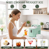 Nugget Ice Maker Countertop, 6-Min Fast Chewable Pellet Ice, 24lbs/24H Portable Ice Machine with Self-Cleaning, Ice