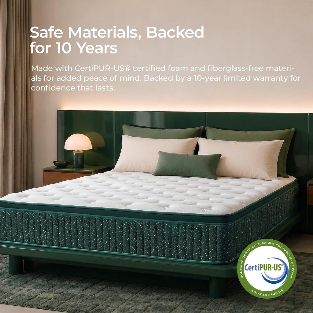 14 Inch Queen Hybrid Mattress, Medium Firm, Gel Foam, Motion Isolation