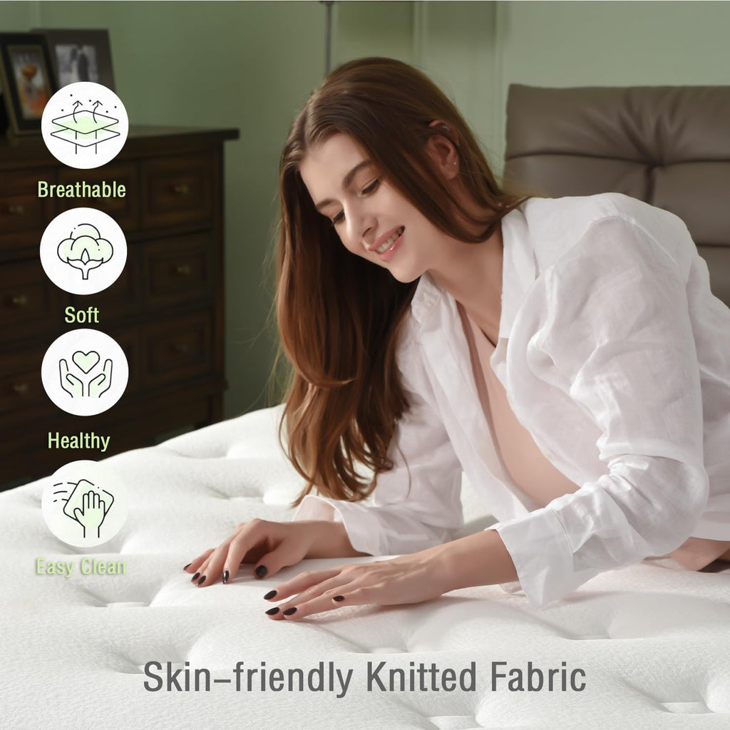 Queen Mattress, 12 Inch Hybrid Queen Mattress in a Box, Gel Memory Foam with Individually Wrapped Pocket Springs