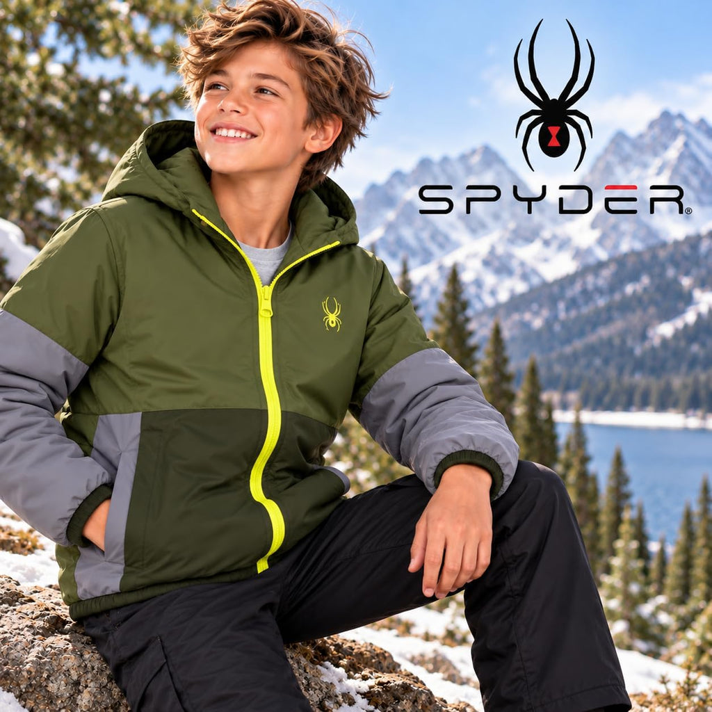 Boys Puffer Jacket - Wind Resistant Quilted Full Zip with Pockets