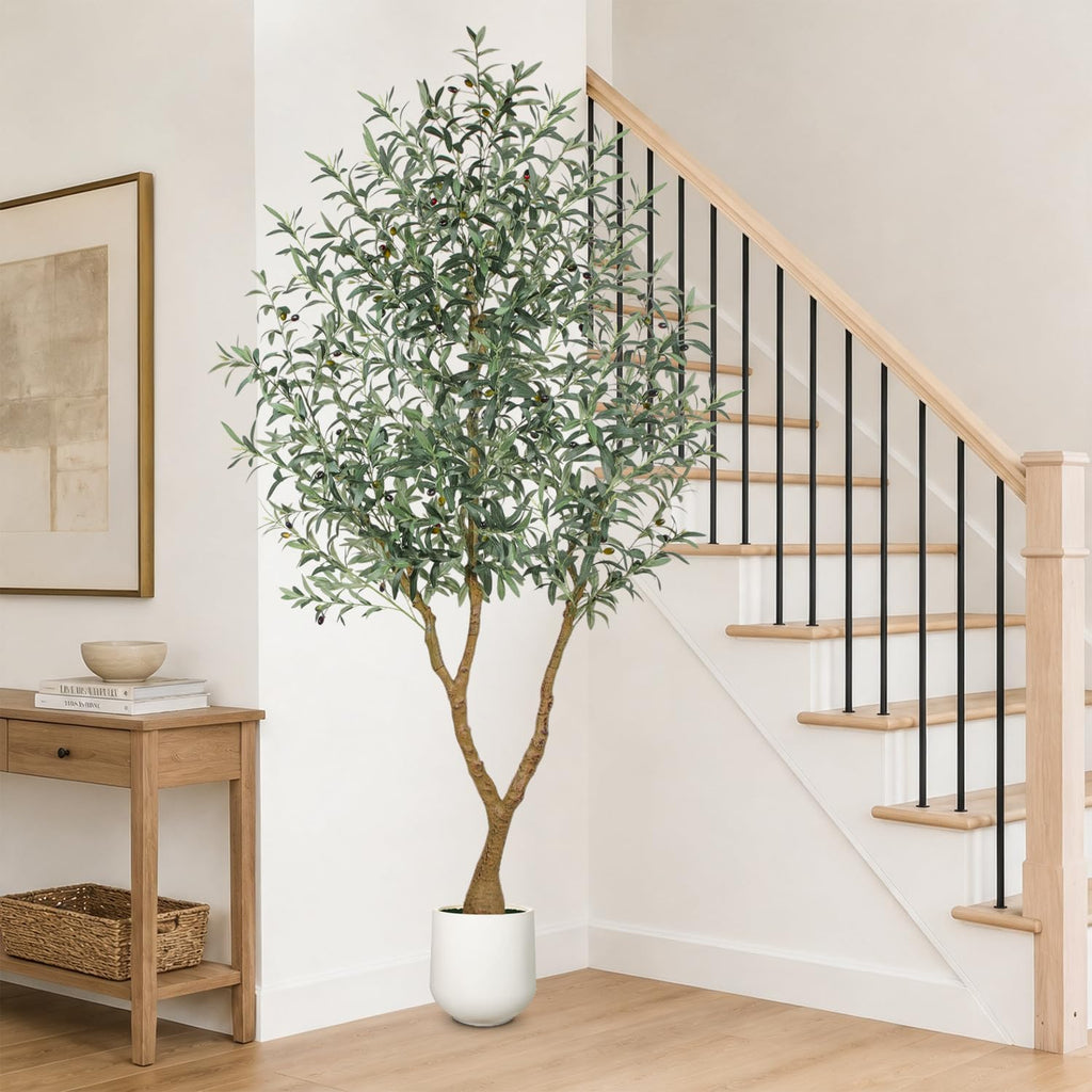 7FT Olive Trees Artificial Indoor - Fake Olive Tree Artificial Plants Indoor Fake Trees with Lifelike Fruits and