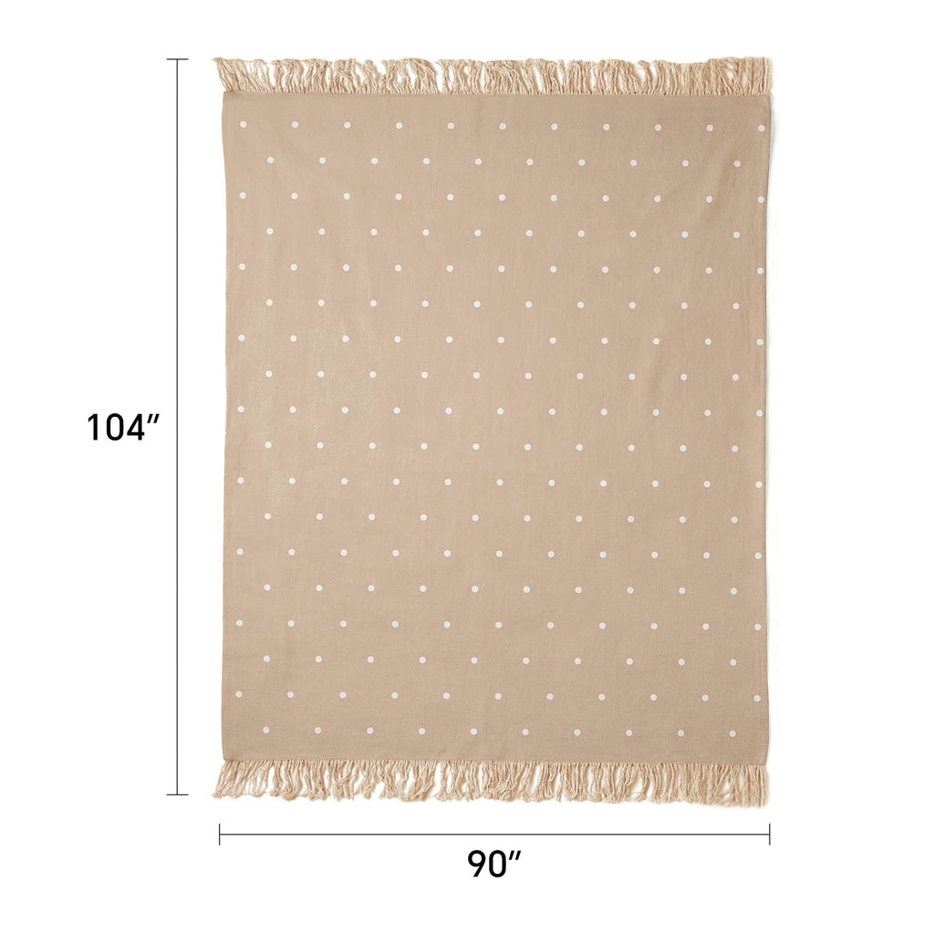 100% Cotton Boho Throw Blanket Decor - Classic Farmhouse Quilt Bedding, Muslin Blankets for Adults, Vintage Woven