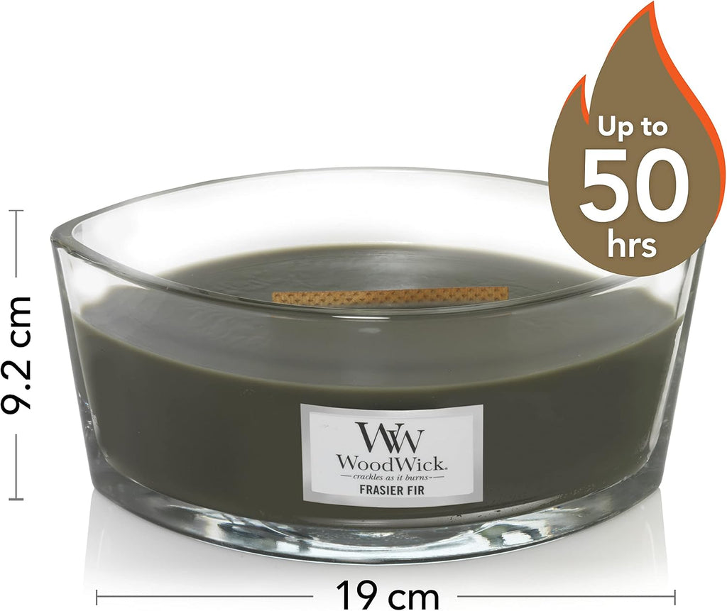 Ellipse Scented Candle, Frasier Fir, 16oz | Up to 50 Hours Burn Time & Medium Hourglass Candle, Evening Bonfire