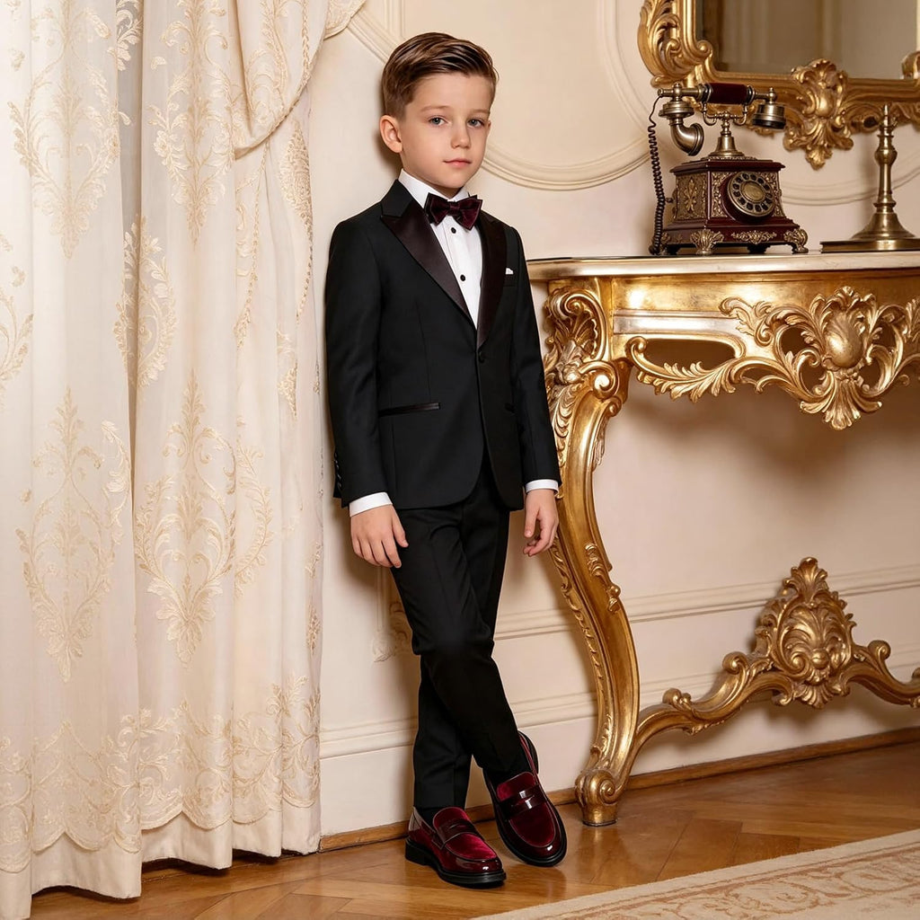 Boys Dress Shoes Tuxedo Patent Classic Velvet Slip-on Kids Boys Loafers