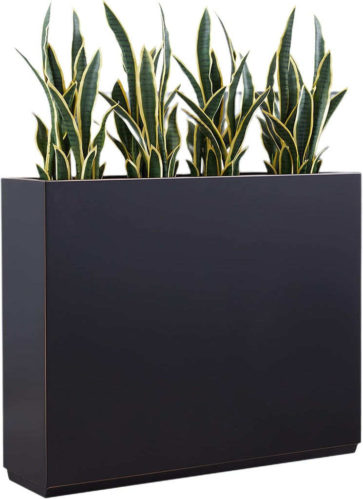 38Lx10Wx30H Fully Welded Metallic Planter Box for Outdoor Plants | No Assembly, Heavy-duty Metal Planter, Black with