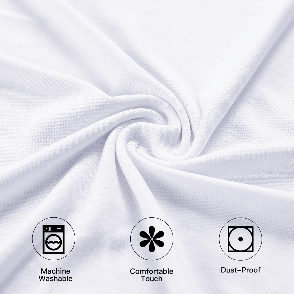 2 Pack Cocktail Tablecloth Bar Top Table Covers Round White Spandex