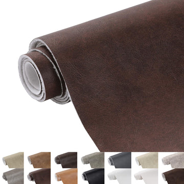 Faux Leather 1.3mm Upholstery Fabric by the Yard 55x180 Inch Reddish Brown