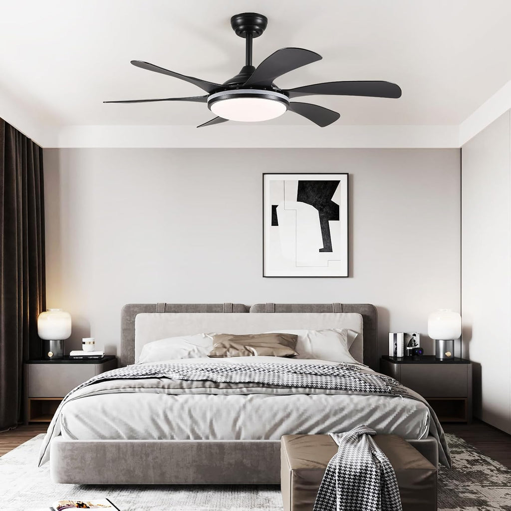 46In Black RGB Ceiling Fans with Lights - Low Profile Modern Ceiling Fan Light with Remote/APP, RGB+3CCT 6 Wind Speeds and Reversible, Indoor Outdoor Fan Light Fixture for Party, Kid's Room A101-B0DJ6M3KVD