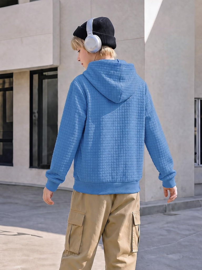 Boys Pullover Hoodie Sweatshirts Casual Waffle Knit Hoodies