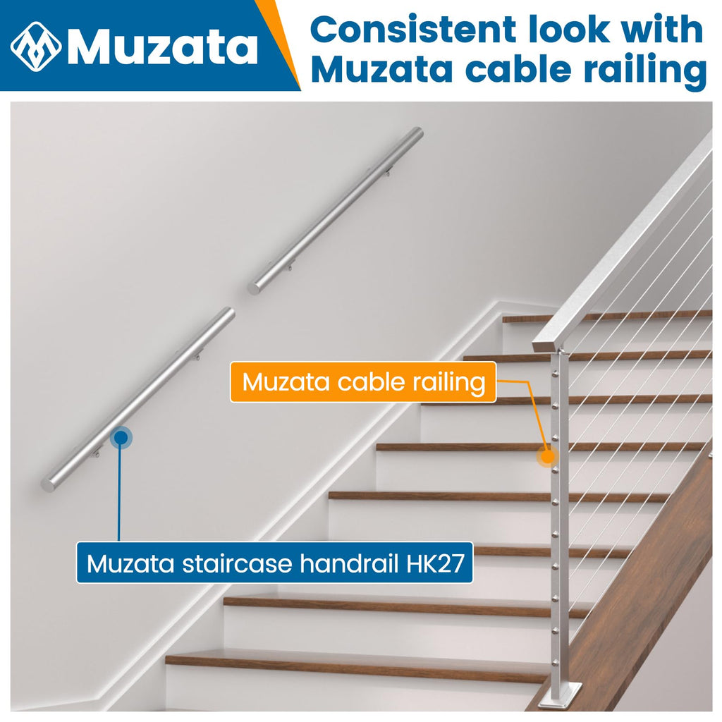 5FT Stainless Steel Pipe Handrail 2" OD Stair Railing HK27