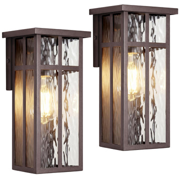Outdoor Wall Light Fixtures, Modern Brown Porch Wall Lanterns