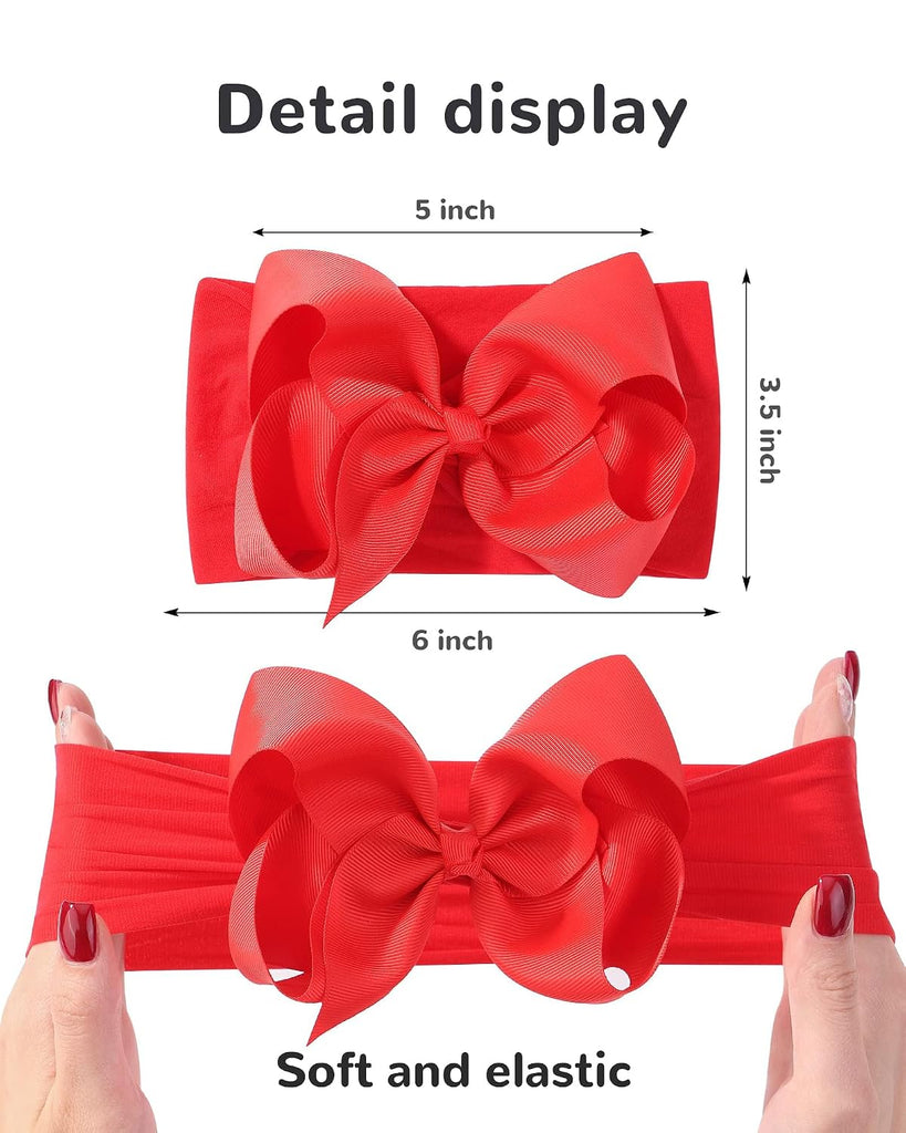 Baby Girl Headbands Colorful Ribbon Bows with Nylon Headbands