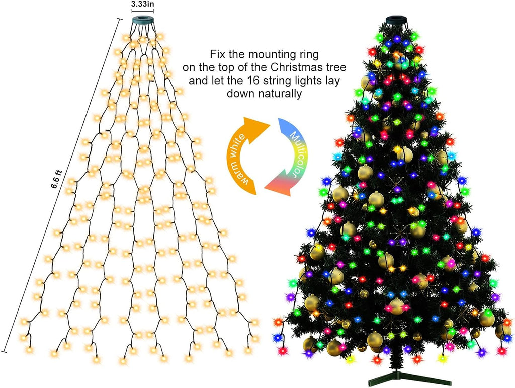 400 LEDs Christmas Tree Lights,LED Christmas Lights with 17 Light Modes ,Timer& Memory Function,Remote & APP