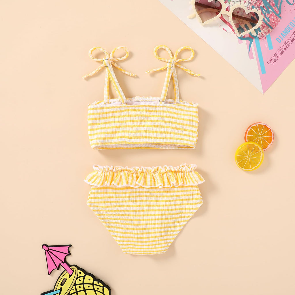 Toddler Swimsuit Girl Two Piece Bathing Suit Ruffle Adjustable Straps Bikini Set Baby Summer Beach