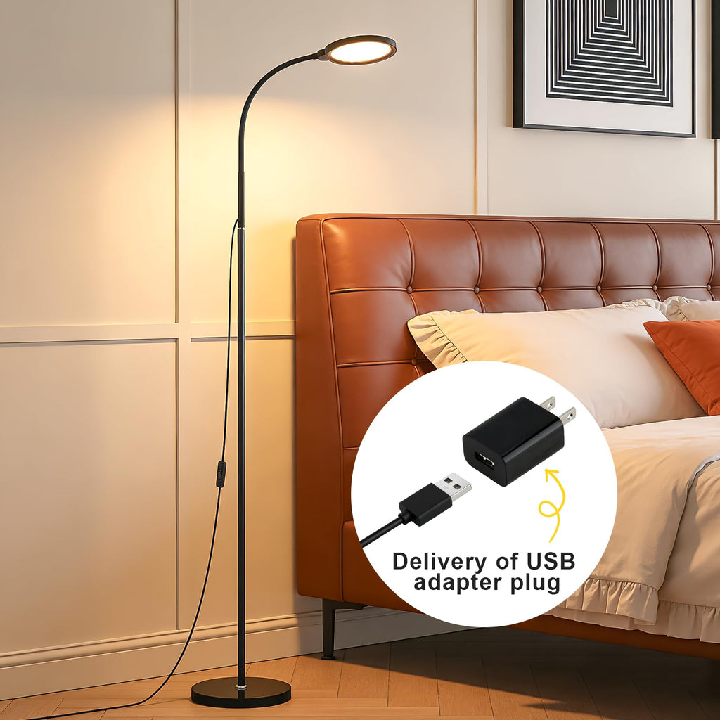 Black Dimming Bright Eye Protection Reading Floor Lamp