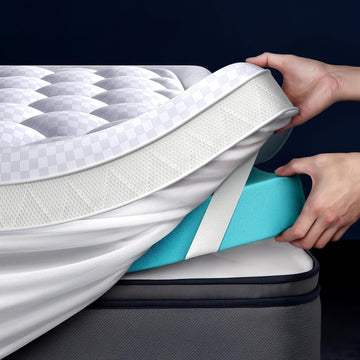 5 Inch Mega Support Memory Foam Full Size Mattress Topper for Pressure Relief, Dual Layer 2.5" Pillow Top Full