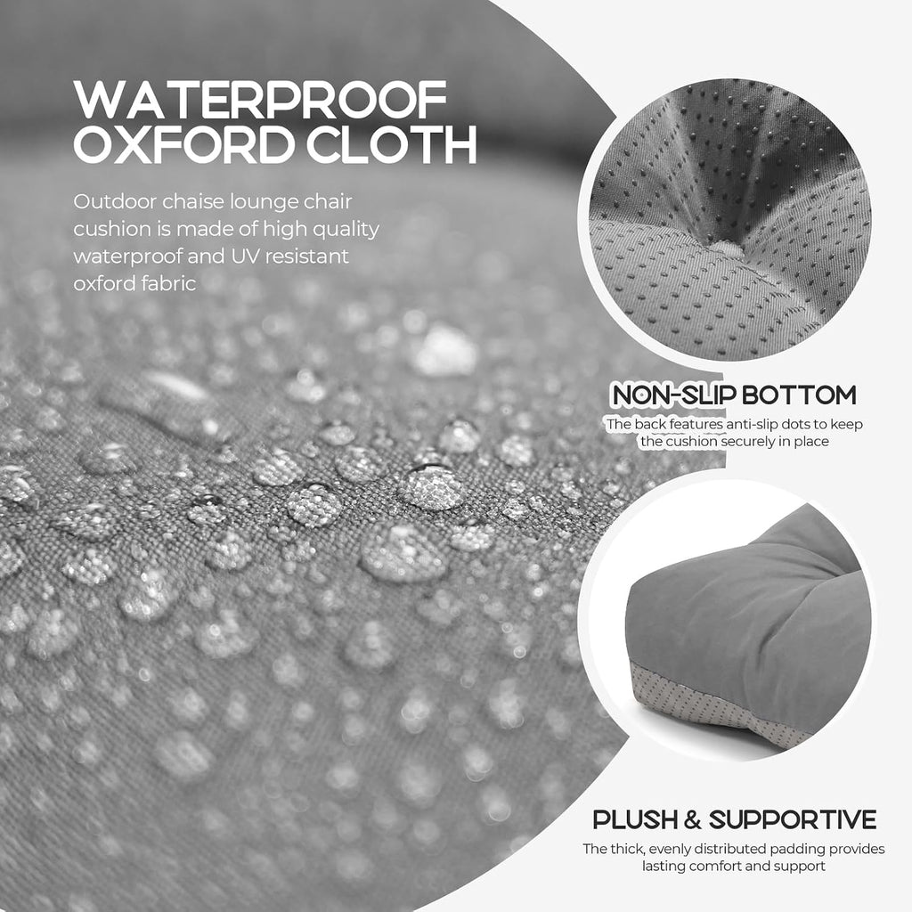Chaise Lounge Cushions Outdoor Waterproof Lounge Chair Cushion for Outdoor Furniture Thickened Pool Lounge Cushion