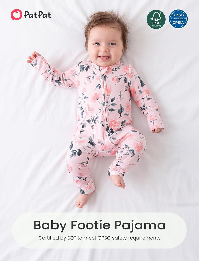 Bamboo Viscose Baby Pajamas, Sleepers with Way Zipper
