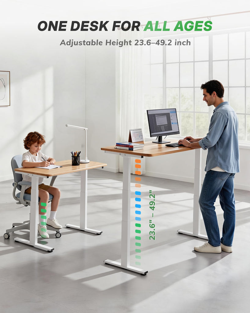 3-Stage Dual Motor Standing Desk Frame, 300 lb Capacity