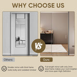 Mirror Closet Doors, 60''x80'' One Side Sliding Closet Door with Hardware Kit, Interior Steel Frame 