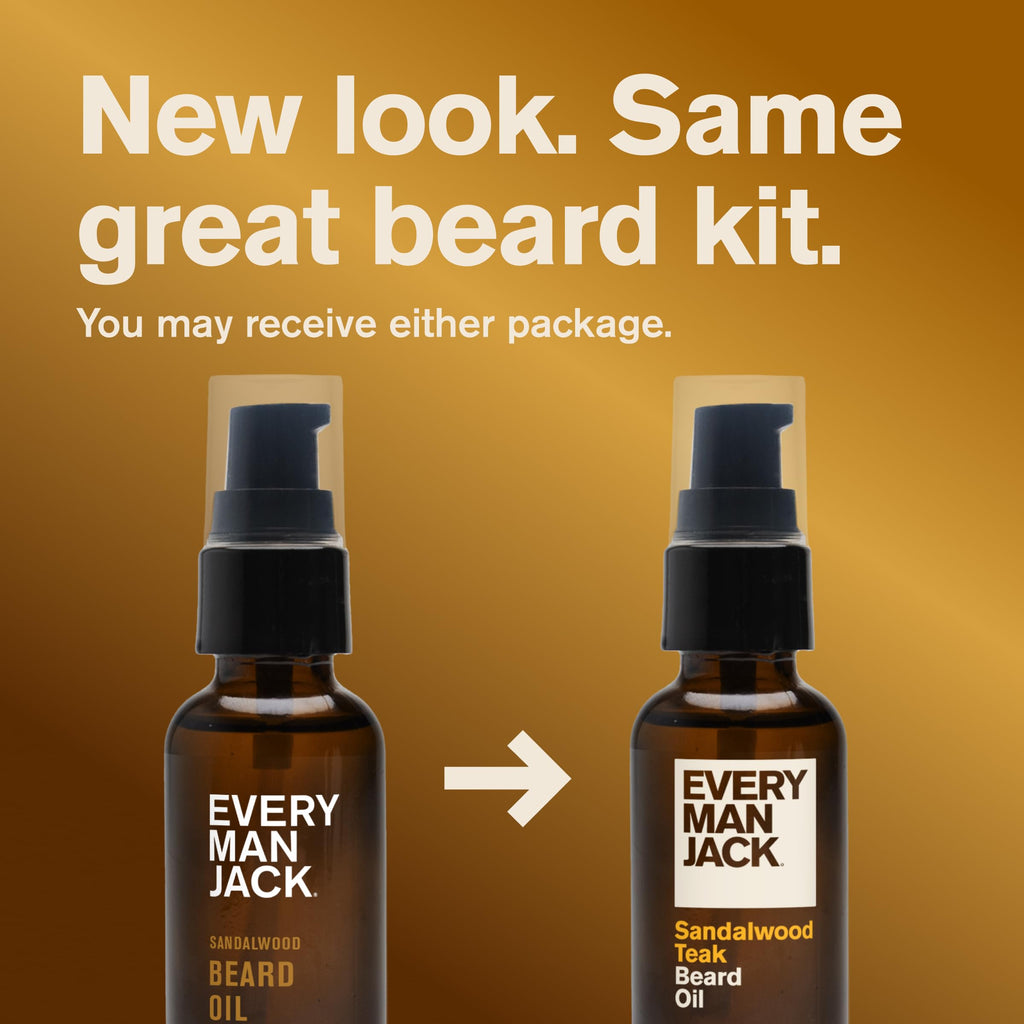 Essential Beard Care Kit for Men, Sandalwood Teak, Gift Set