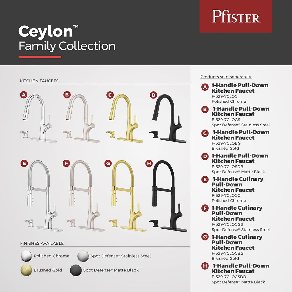 Ceylon Kitchen Faucet with Pull Down Sprayer and Soap Dispenser, Single Handle, High Arc Spout, Matte Black Finish