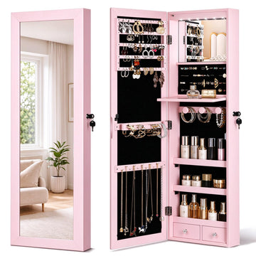 Over the Door Jewelry Organizer, Wall Mounted Jewelry Cabinet
