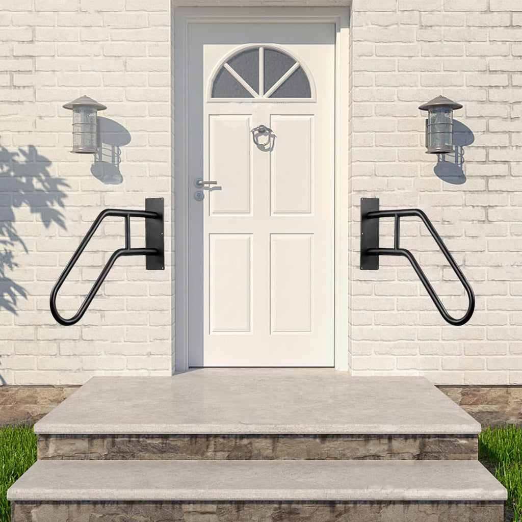 2 Pack Outdoor Handrail for 1-3 Step Stairs