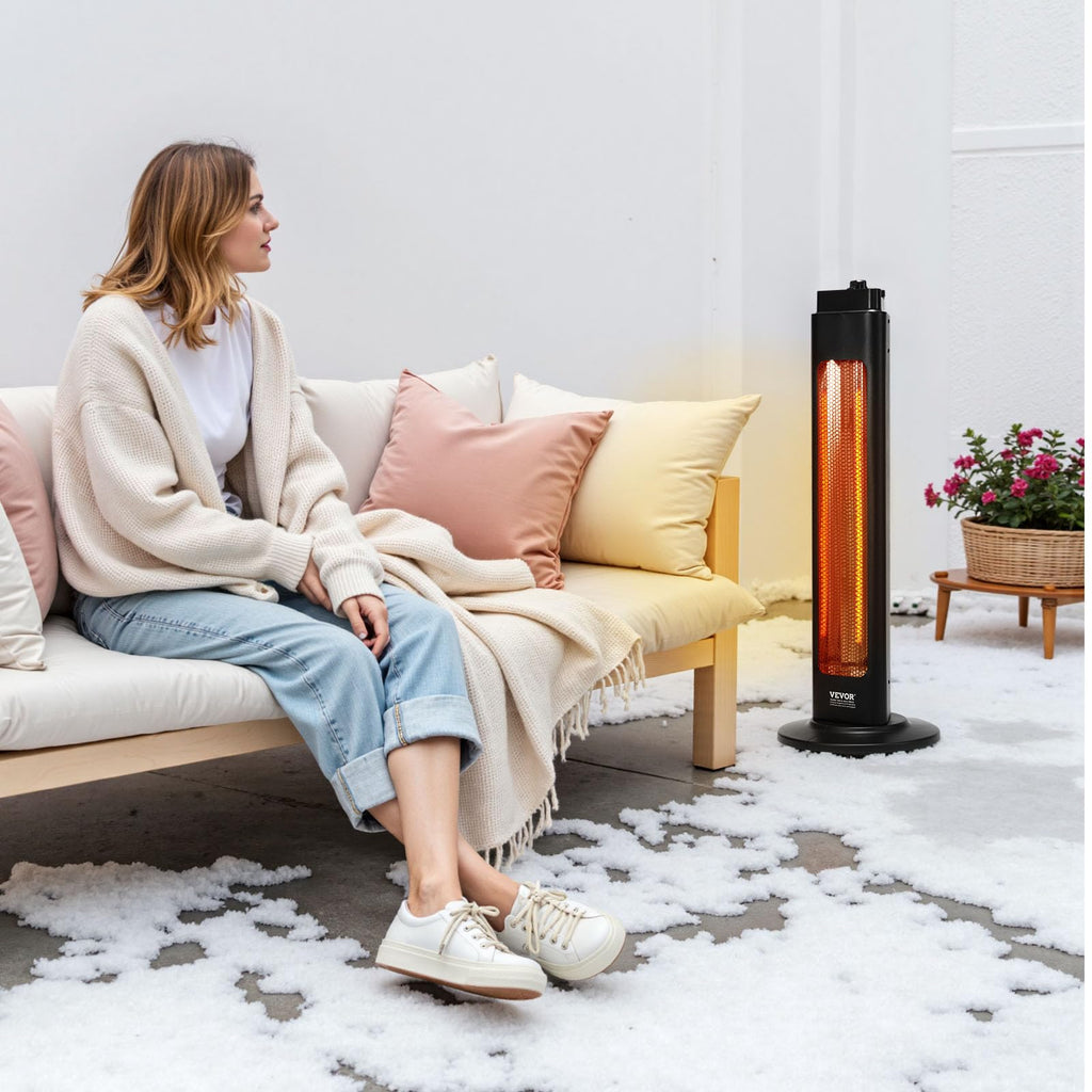 Infrared Heater, 1500W, Electric Space Heater with 3 Speeds & 24H Timer & Multiple Security Protections, Quality