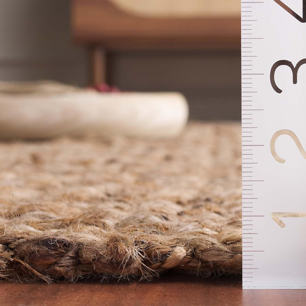 Area Rug - Natural Fiber Collection - Large - Natural, Handmade Jute, Tassel Design, Ideal, Dining Space
