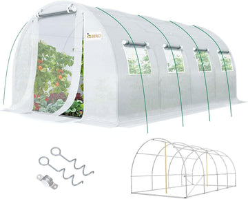 Premium 20x6.6x6.6FT Greenhouse for Outdoors Large Walk- | Upgraded Zipper Galvanized Metal Frame Mesh Door Screen
