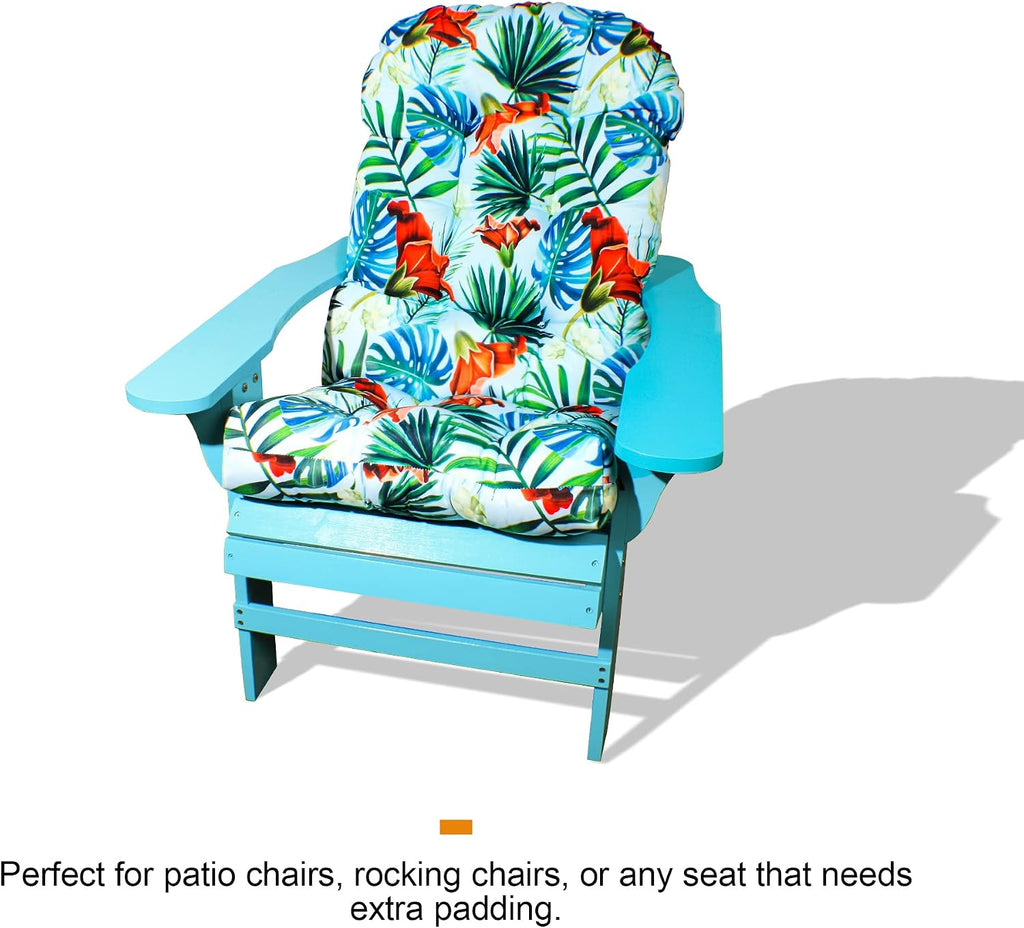 Outdoor Adirondack Chair Cushion with Pattern 44x21x4 inch, 1 Pack | Waterproof Rocking Chairs Cushion