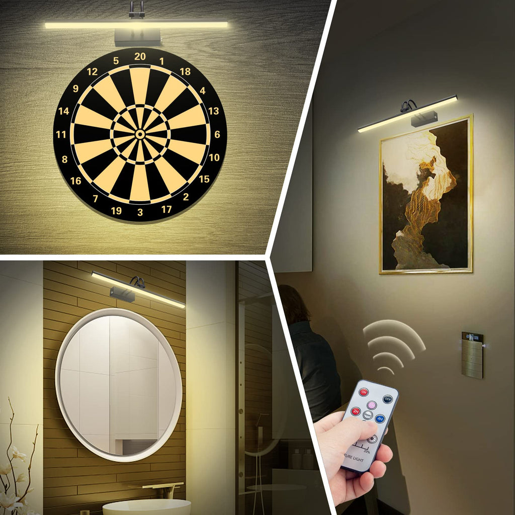 Picture Lights for Wall,5000mAh Wall Sconce,13" Art Light,Black