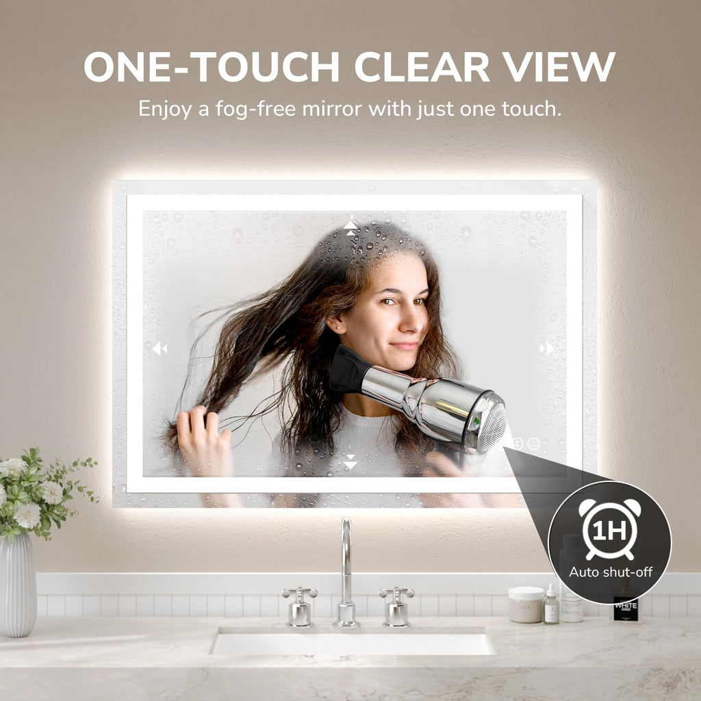 48x32 Inch LED Bathroom Mirror for Over Sink