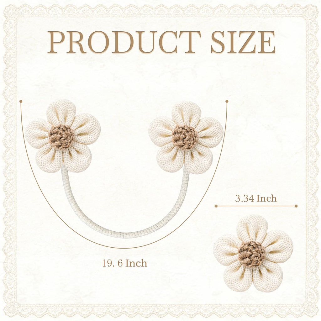 Curtain Tiebacks, Twisted Boho Curtain Holdbacks, Cream, 2 Pcs
