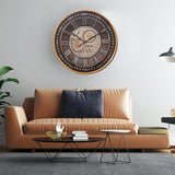 CLXEAST 24 Inch Wall Clock with Moving Gears,Oversized Large Industrial Steampunk Clock