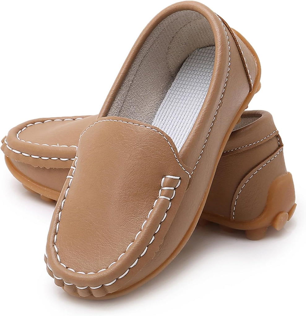 Kids Girls Boys Slip-on Loafers Oxford PU Leather Flats Shoes(Toddler/Little Kid)