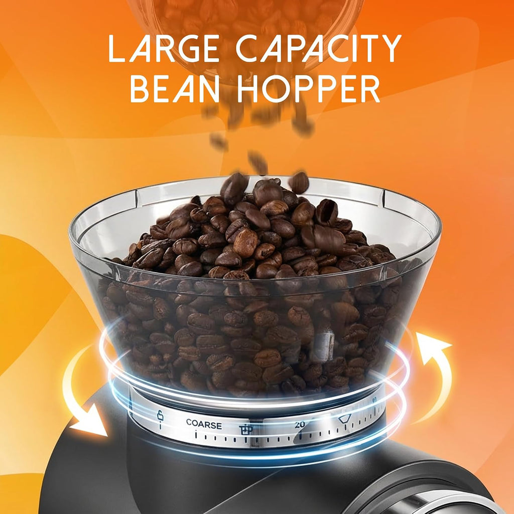 Conical Burr Coffee Grinder Electric, Touch Panel Burr Coffee Grinder with 30 Precise Settings, Compact Coffee Bean